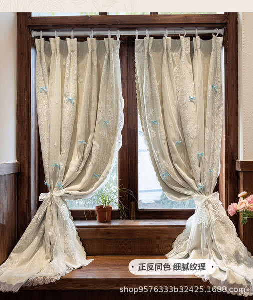 DOPAMIN Francês cortinas de cobertura completa campo e ventilação dupla camada pendurado cavidade dormitório janela flutuante táxi fácil
