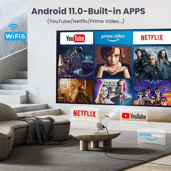Projector HY300 Mini de alta definição, projetor portátil de canhão, projetor Wi-Fi transfronteiriço exclusivo