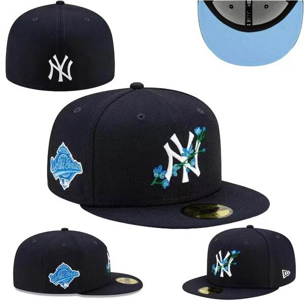 Chapéu de beisebol totalmente fechado, não ajustável, novo chapéu de beisebol hip-hop da liga americana