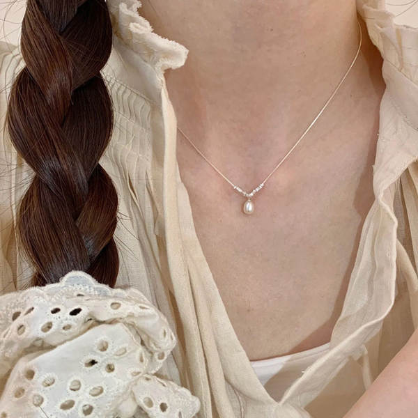 S925 Prata pura de prata quebrada de água doce natural pérola colar colarinho feminino de centenas de peças de luxo de luxo avançado
