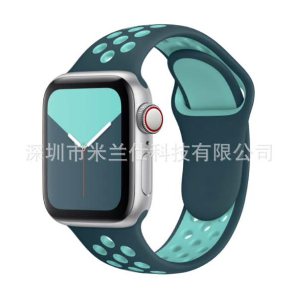 Pulseira esportiva de silicone nike dupla cor S11 compatível com apple iwatch 6 7 8 9 10 SE