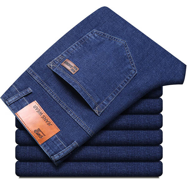 Fabricante de vendas diretas de jeans fina de verão de 2026 para homens de calça reta corpos flexíveis calças de lazer para homens jovens calças