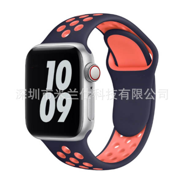 Pulseira esportiva de silicone nike dupla cor S11 compatível com apple iwatch 6 7 8 9 10 SE