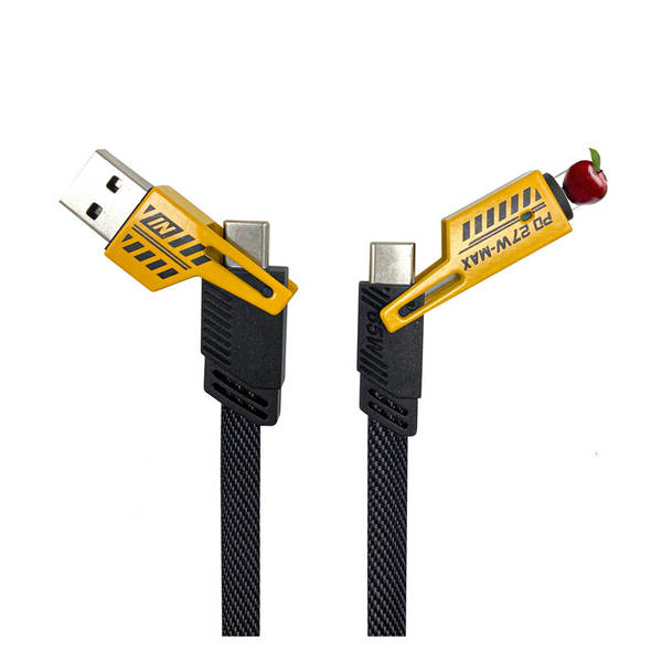 Linha de dados de quatro em um Super Rápido Carregamento Linha de carregamento de dois carregadores de liga de dióxido de zinco Transmissão Tipo-c