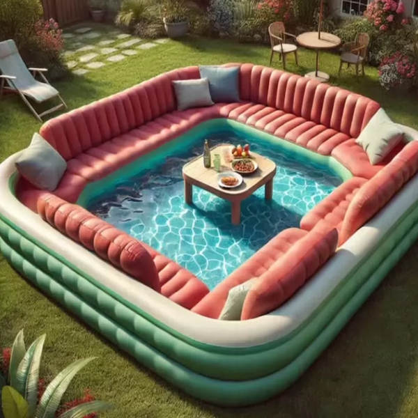 Bar Flutuante com Sombrinha para Piscina