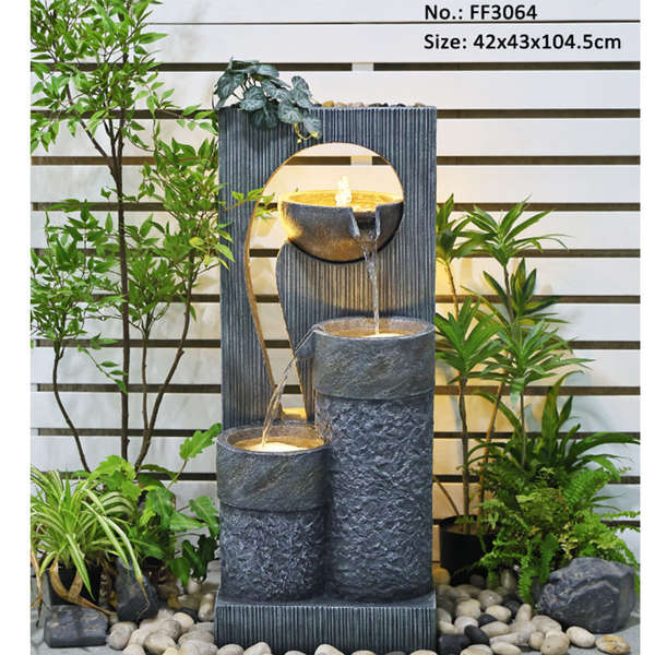 Fonte de água de luxo de estilo europeu moderno sala de estar decoração de paisagem de água circular porta-malas de aterrissagem de humidificador