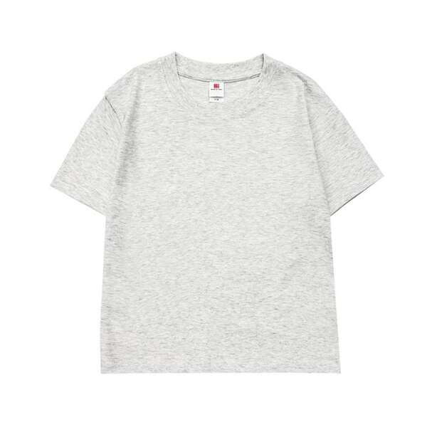 Camiseta de algodão puro para crianças 220 gramas de algodão personalizado padrão de logotipo para crianças vestido de verão para o comércio exterior