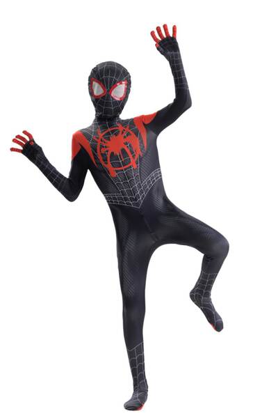 Homem-Aranha Vestido Herói Expedição Adulto Cosplay Vestido de Halloween Crianças Miles Vestido de Corpo