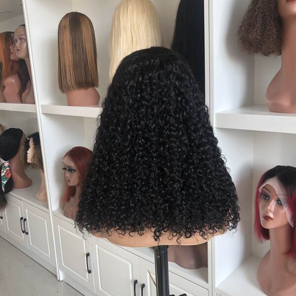 Peruca frontal de renda 5x5 Pixie Curly 300 Density cabelo humano SDD