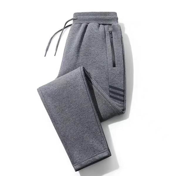 Calça de moletom masculina estilo coreano reta casual comprida solto com punho esportivo atacado