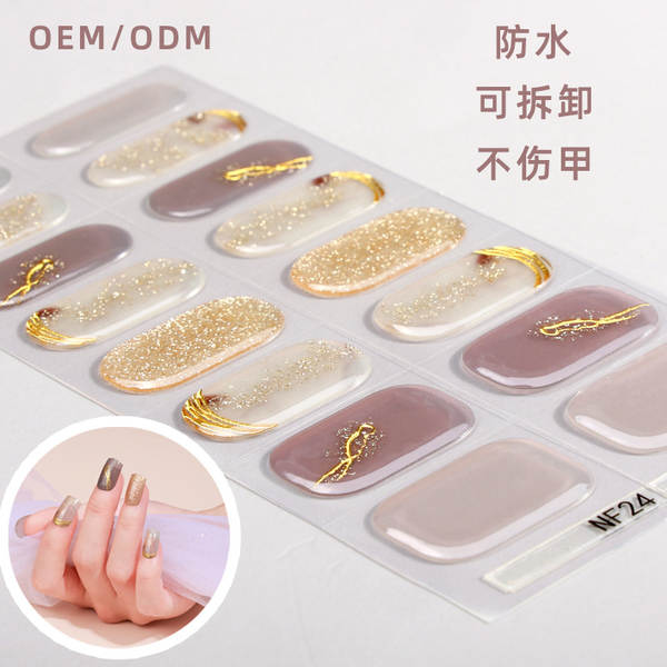 Adesivos de Unha em Gel com Efeito de Ouro
