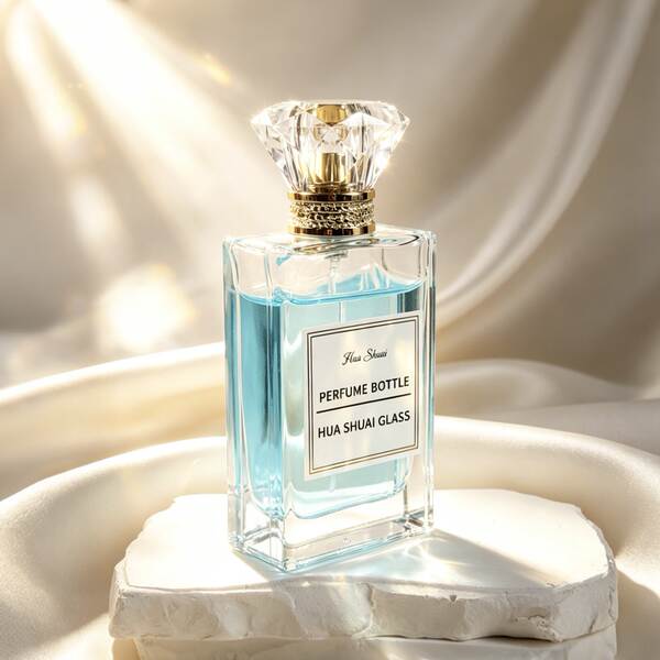 50ml/100ml garrafa de perfume de diamante leve com cobertura espessa de vidro transparente garrafa de perfume em branco