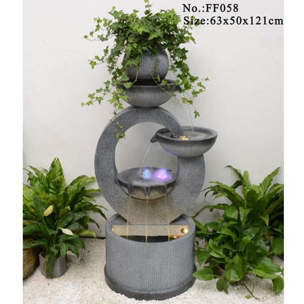 Fonte de água de luxo de estilo europeu moderno sala de estar decoração de paisagem de água circular porta-malas de aterrissagem de humidificador