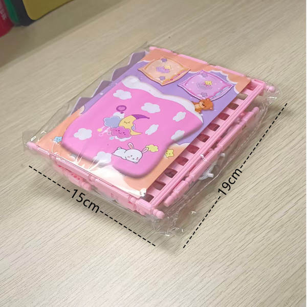 Assemblar brinquedos boneca cama em casa simulação pequena mobília boneca casa princesa papel brinquedos de menina