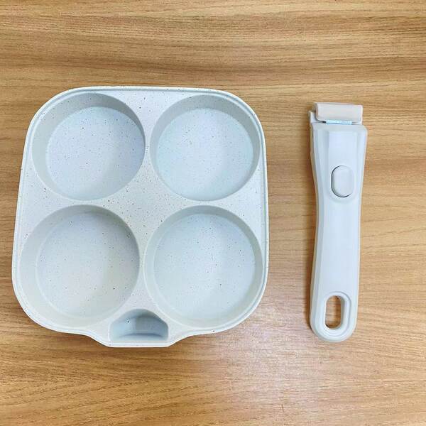 Cozinheiro de ovos multi-funcional de quatro buracos desmontável transfronteiriço de grão de trigo sem adesivo de cozinha multi-funcional de fundo plano universal