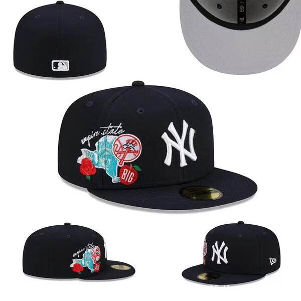Chapéu de beisebol totalmente fechado, não ajustável, novo chapéu de beisebol hip-hop da liga americana