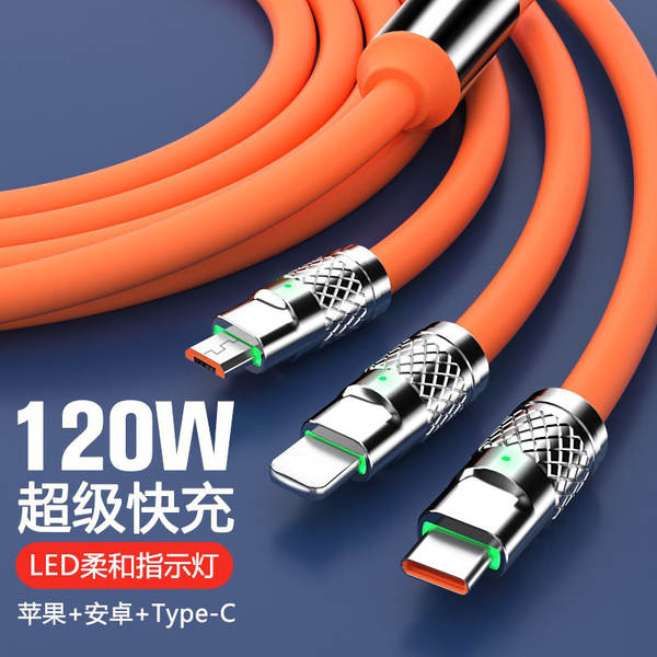 Cabo de Carregamento Rápido 120W para Apple e Android