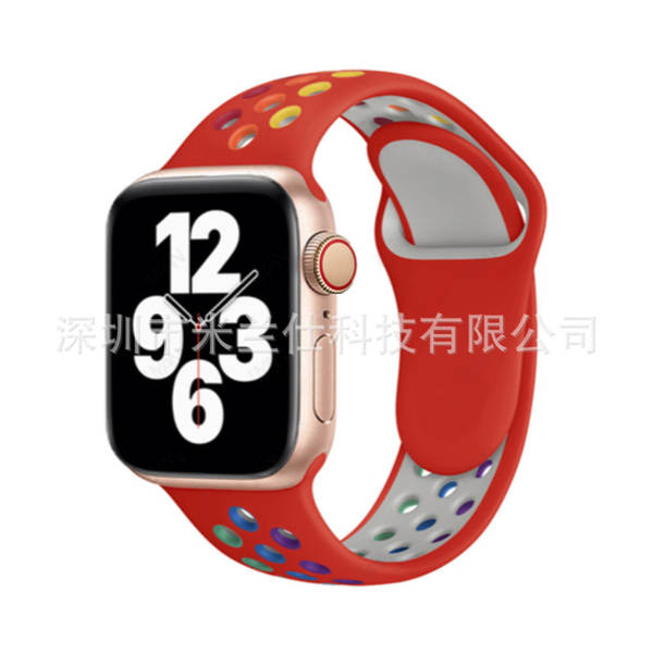 Pulseira esportiva de silicone nike dupla cor S11 compatível com apple iwatch 6 7 8 9 10 SE