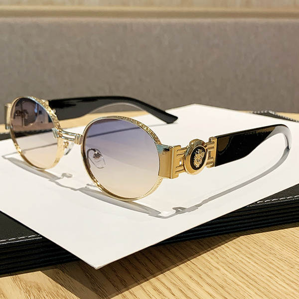 Óculos de sol ovalado fashion 2025 feminino estilo europeu americano ins xiaohongshu óculos escuros metal trendy masculino