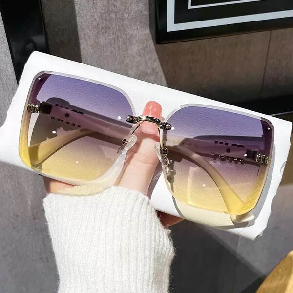2026 Novo modelo de óculos de sol de borda do grande quadro feminino sensualidade avançada óculos de óculos de óculos de óculos de vidro quadrado de moda anti-ultravioleta visão facial pequena