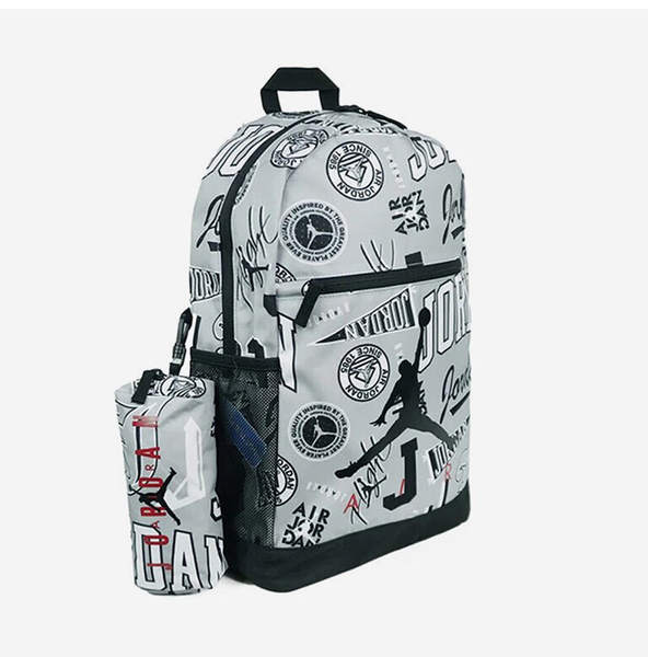 Mochila infantil Nike Jordan com zíper e padrão fashion clássico DJ5649-014