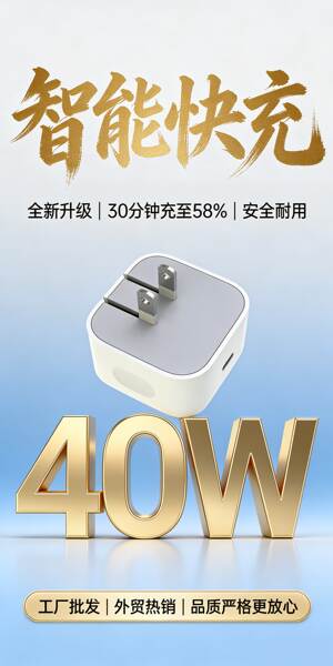 PD40w cabeçalho de carregamento dobrável para Apple 17 carregador para iPhone Tipo de celular de porta única 60W