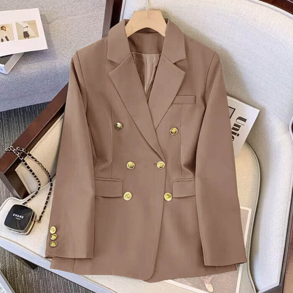 2026 Primavera Outono Nova capa de vestido Coréia Coréia Versão Direita Relaxada Relaxada Moda Humor Deslumbrante Pequeno Vestíbulo