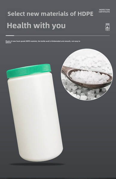 Garrafa larga de grande calibre 700ml/g/ml Capa de espiral Garrafa de plástico Cápsulas de medicamentos Comprimidos em pó Garrafa em branco