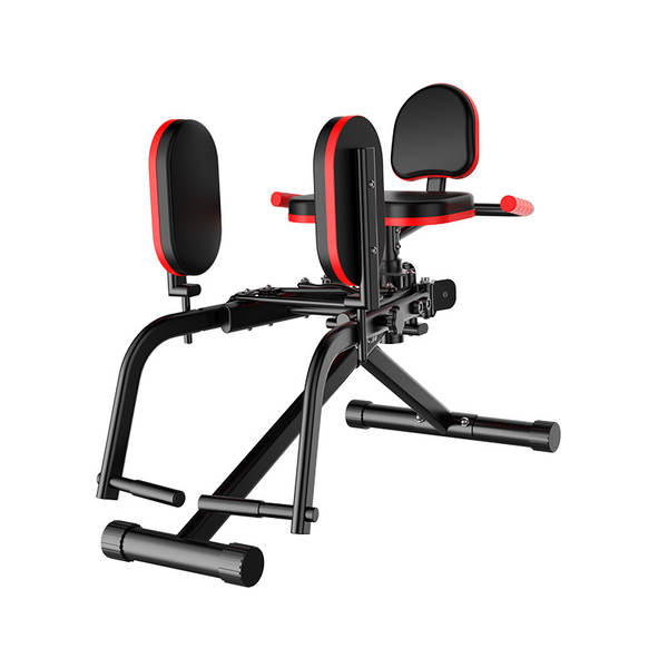 Treinador de perna em casa com equipamento de ginástica multifuncional.