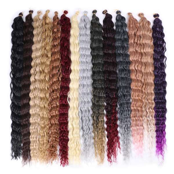 32inch Deep Wave Bulk Hair Fibra de cabelo de alta temperatura