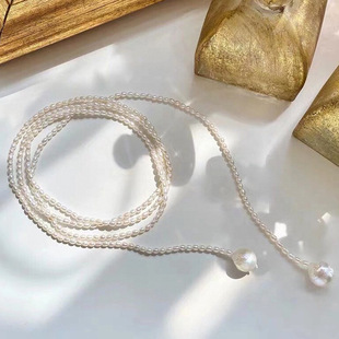 S925 Prata pura de prata quebrada de água doce natural pérola colar colarinho feminino de centenas de peças de luxo de luxo avançado