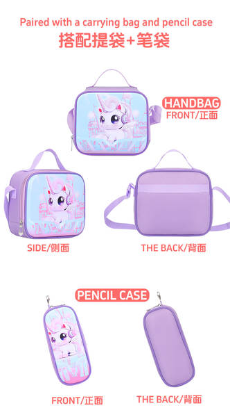 Novo 3D de couro da escola primária tecido de nylon três conjuntos de crianças sacola bolsas de comércio exterior bolsas de almoço fábrica