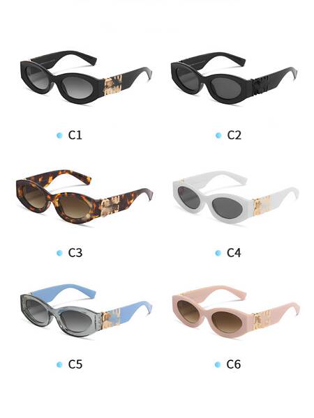 Miu Lentes Mulher 2024 Novos Óculos de Sol Móveis Single Lentes de Lente Ampla Perna Logotipo de Ouro Óculos de Microfone