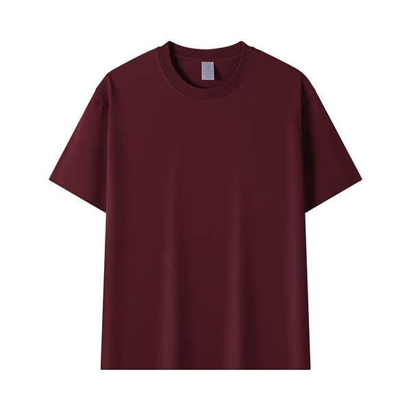Americano de 230 gramas de peso de algodão puro sem costura de barril de tecido de mangas curtas T-shirts de cor limpa de cor limpa de camisa branca embrulhada