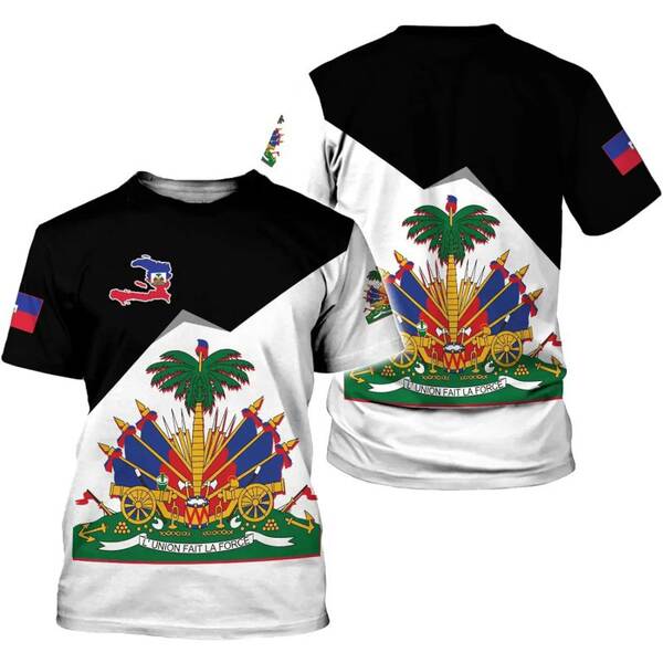Imagens da bandeira nacional do Haiti 3 impressão digital transfronteiriça novo fabricante de roupas masculinas venda direta de mercadorias de comércio exterior