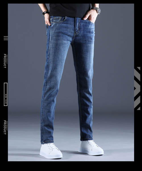 Fabricante de vendas diretas de jeans fina de verão de 2026 para homens de calça reta corpos flexíveis calças de lazer para homens jovens calças