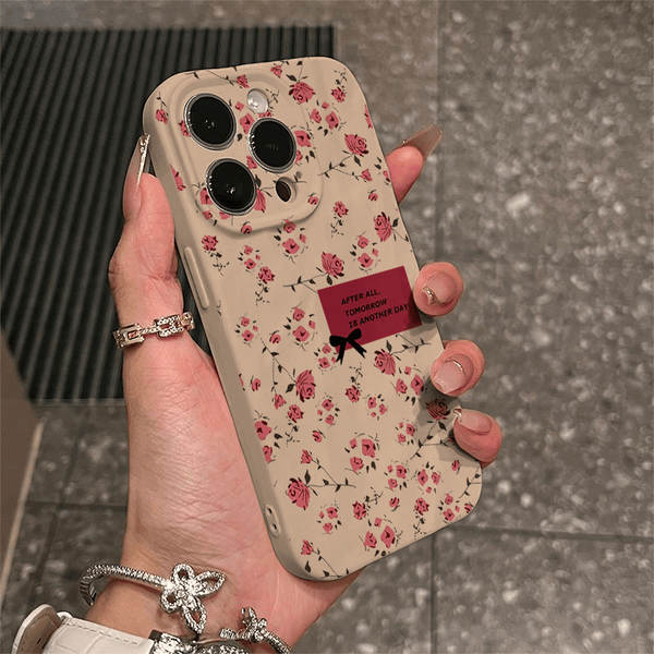 Capa iPhone 17 Pro Max etiqueta inglês rosa, compatível com Apple 16 Pro Max, textura enrugada, fosca