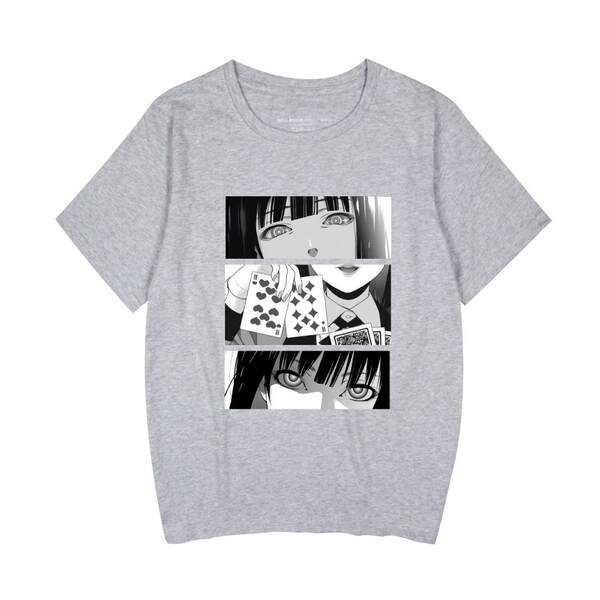 T-Shirt japonês de animação de pôquer com mangas curtas como o papel do original no verão de lazer de alta qualidade japonês