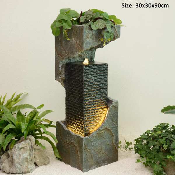 Fonte de água de luxo de estilo europeu moderno sala de estar decoração de paisagem de água circular porta-malas de aterrissagem de humidificador