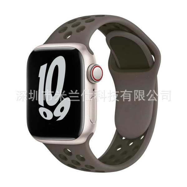 Pulseira esportiva de silicone nike dupla cor S11 compatível com apple iwatch 6 7 8 9 10 SE