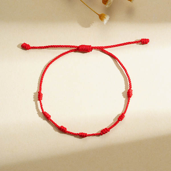 Pulseira de Contas Vermelha da Sorte