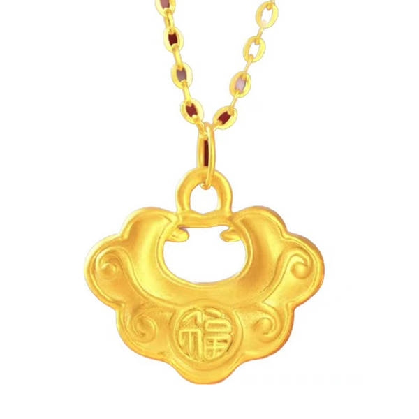 Colar de Ouro 999 com Pendente de Flor