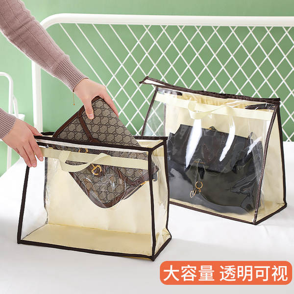 Saco de armazenamento de sacolas de alta capacidade do guarda-roupa suspenso de lixo de armazenamento do saco de armazenamento do PVC visível do saco de poeira