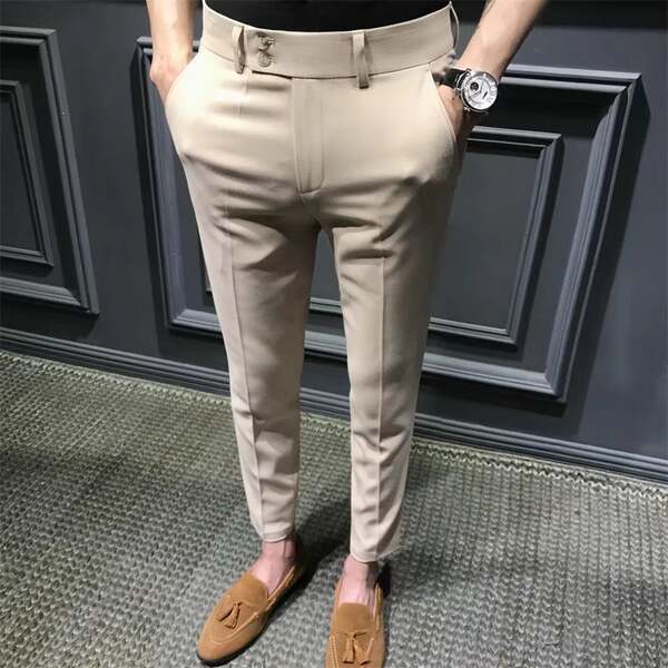 Calça social masculina reta