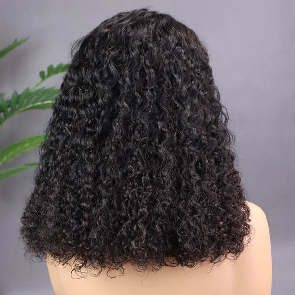 Peruca frontal de renda 5x5 Pixie Curly 300 Density cabelo humano SDD
