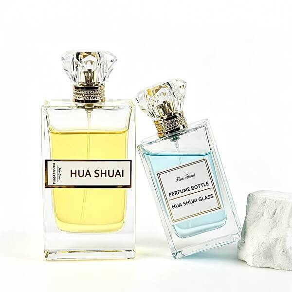 50ml/100ml garrafa de perfume de diamante leve com cobertura espessa de vidro transparente garrafa de perfume em branco