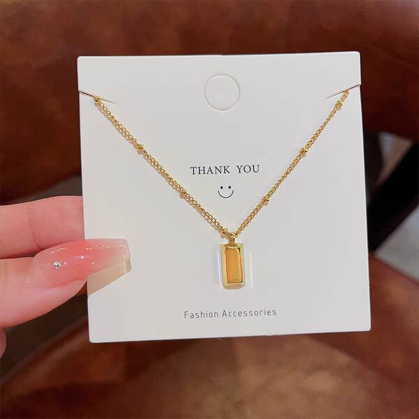 Colar feminino em titânio aço luxo não desbota versátil pendente sofisticado design exclusivo minimalista corrente clavícula acessório importação