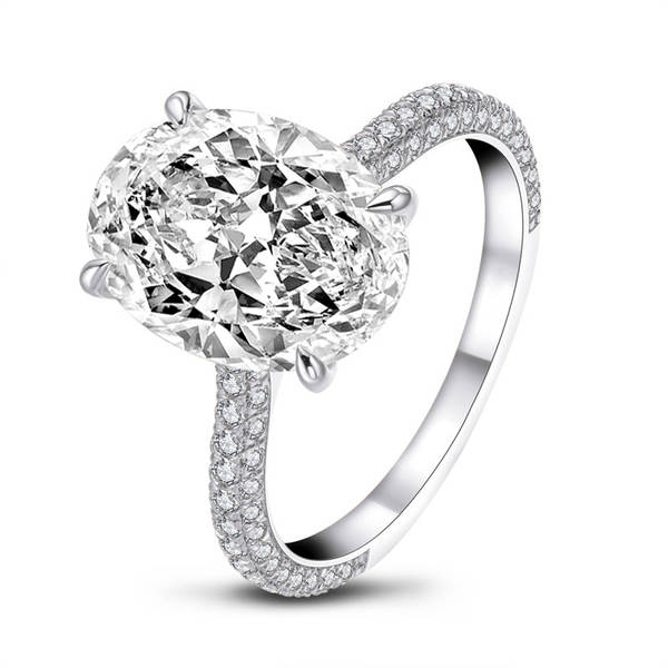 Comércio exterior transfronteiriço atacado luxuoso ovos de pomba 5K diamantes anéis de ovos de pomba mulheres moda superior 925 prata pura