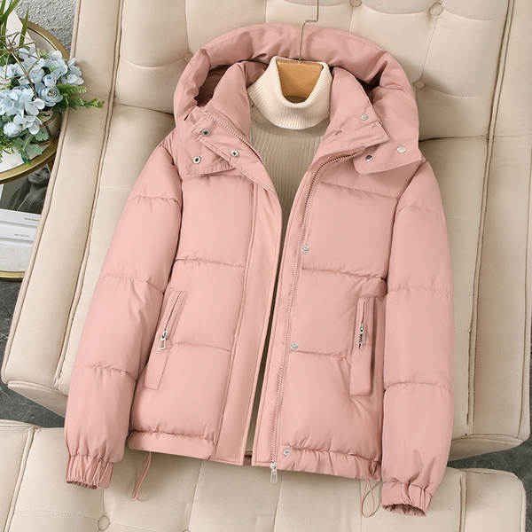Casaco feminino de inverno com capuz