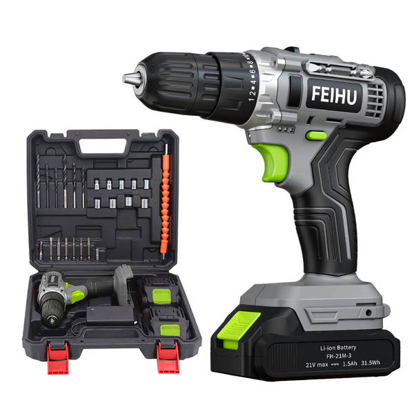 Fujitsu 12V21V de alta potência ferramentas elétricas de perfuração manual casa multifuncional bateria de lítio pequeno aço kit de perfuração elétrica